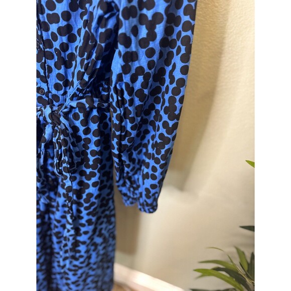 Ava & Viv Blue Polka Dot Balloon Sleeve Belted Shirtdress Size 1X - Picture 8 of 9